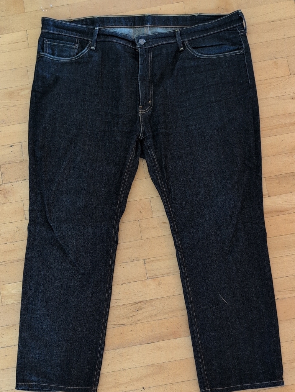 Men's Dark Wash Straight Leg Jeans - 46x30